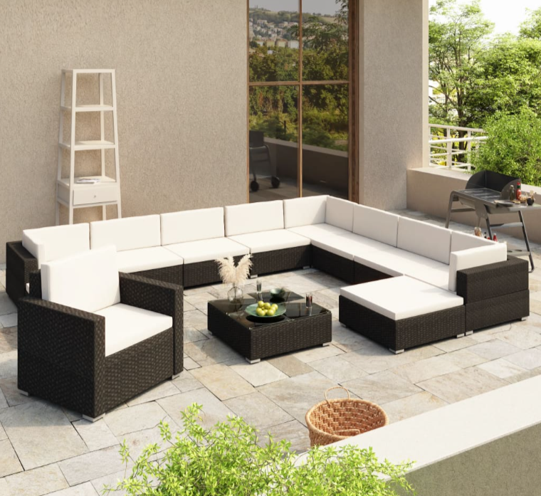 Lounge-Set "Octavian"in Schwarz