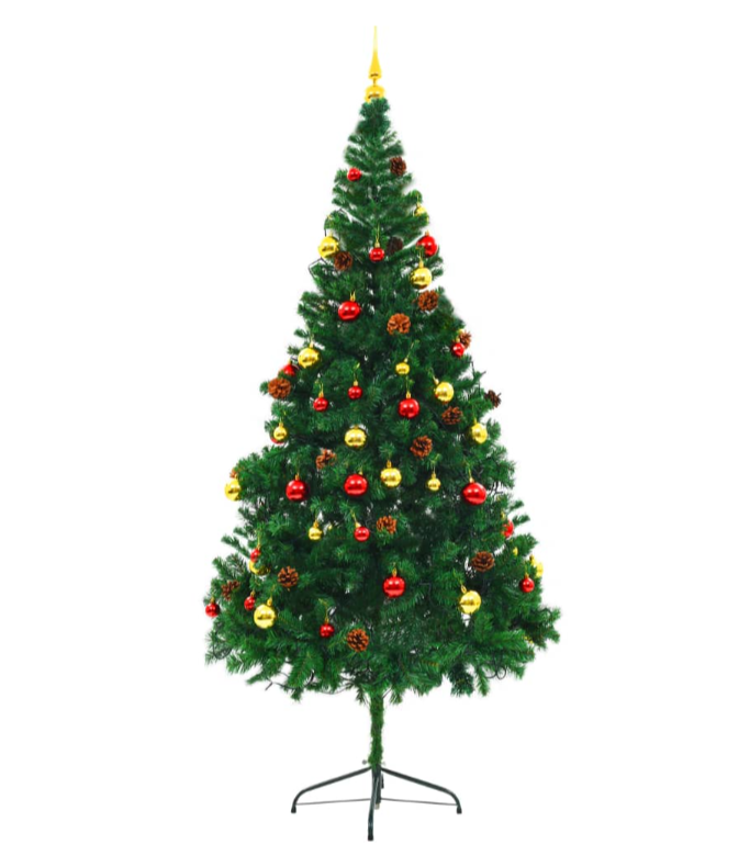Künstlicher Weihnachtsbaum mit Beleuchtung & Kugeln Grün 150, 180 & 210cm