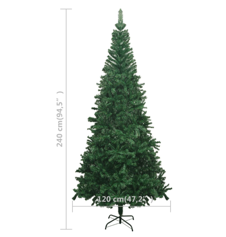 Künstlicher Weihnachtsbaum mit Ständer 120, 150, 180, 210cm Weiß & Grün