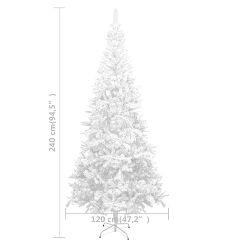 Künstlicher Weihnachtsbaum mit Ständer 120, 150, 180, 210cm Weiß & Grün