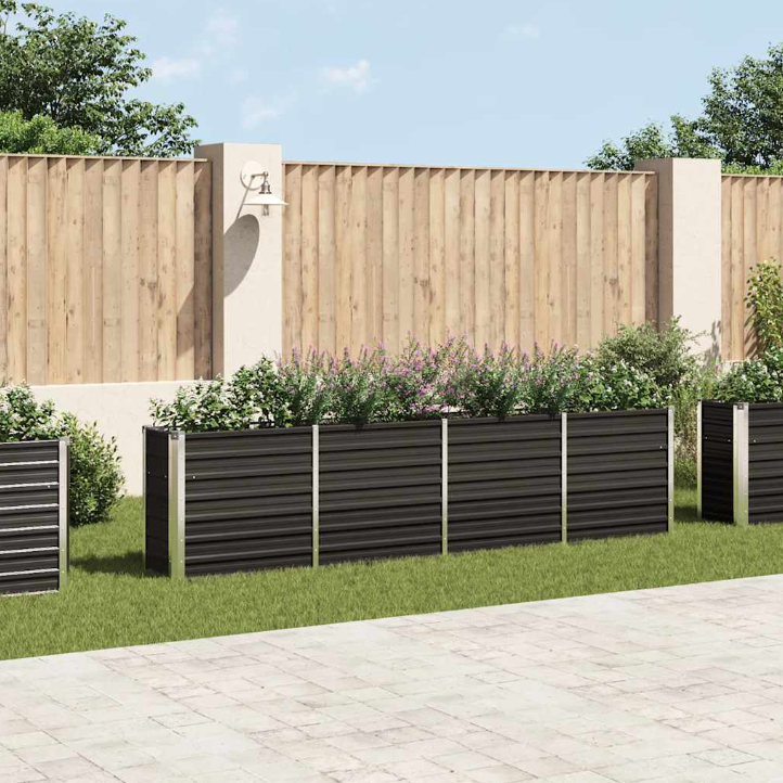 Garten-Hochbeet Inga aus Verzinktem Stahl in Anthrazit