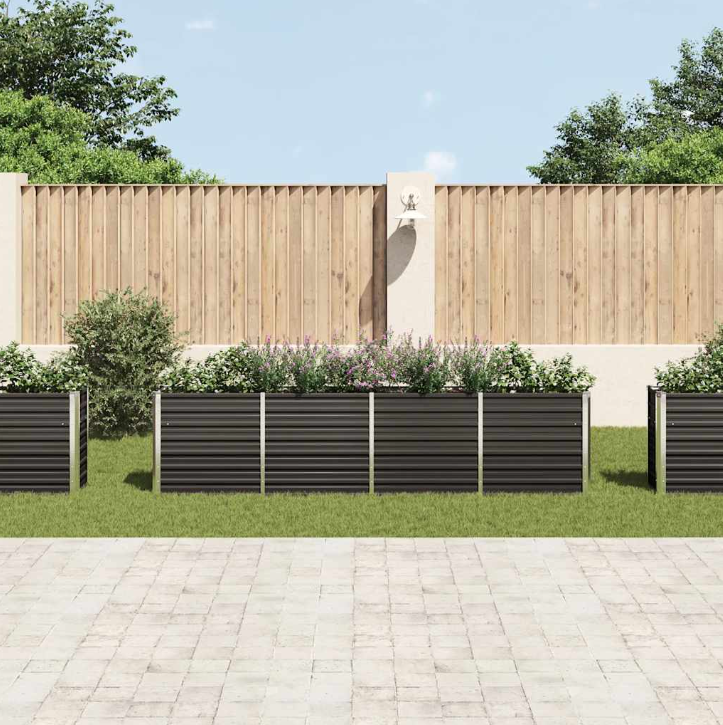 Garten-Hochbeet Inga aus Verzinktem Stahl in Anthrazit