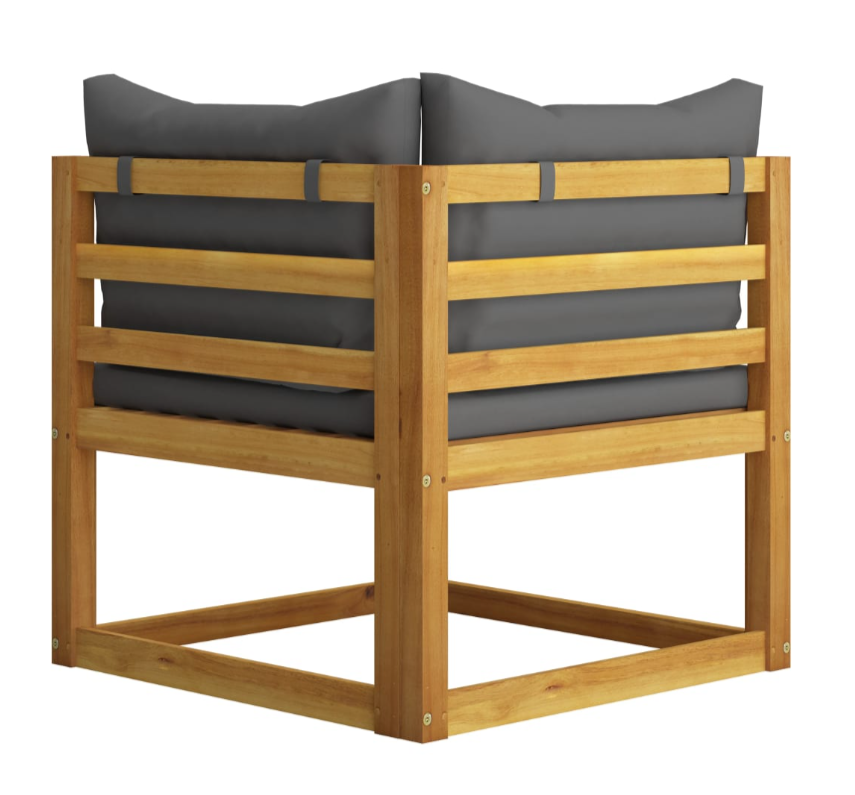 Garten-Lounge-Set mit Kissen aus massivem Akazienholz