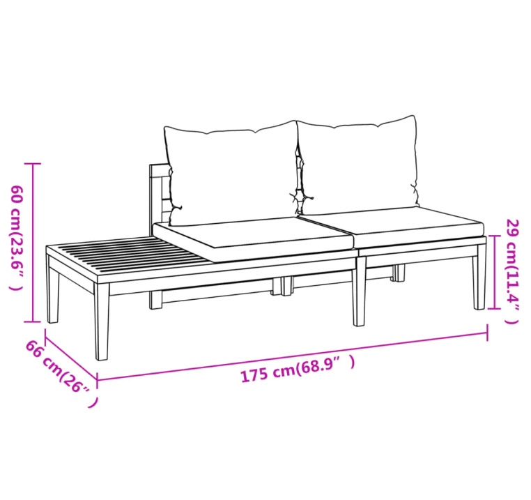 Gartenlounge-Set "Amira" mit Kissen