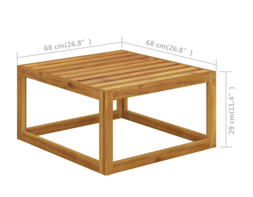 Garten-Lounge-Set mit Kissen aus massivem Akazienholz