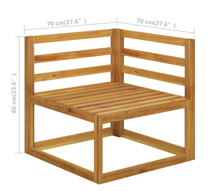 Garten-Lounge-Set mit Kissen aus massivem Akazienholz