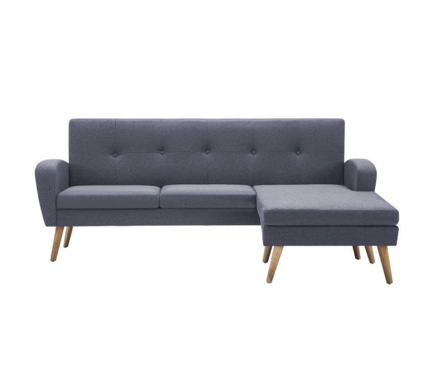 Sofa "Amilia" mit Stoffbezug in Hellgrau