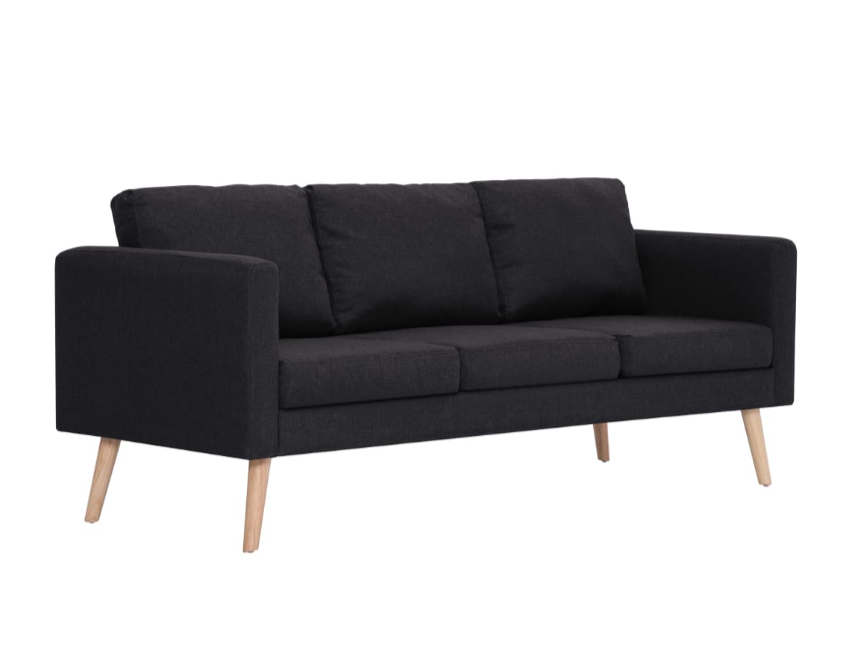 Sofa-Set "Valentino" mit Stoffbezug 2 tlg. in Schwarz oder Taupe