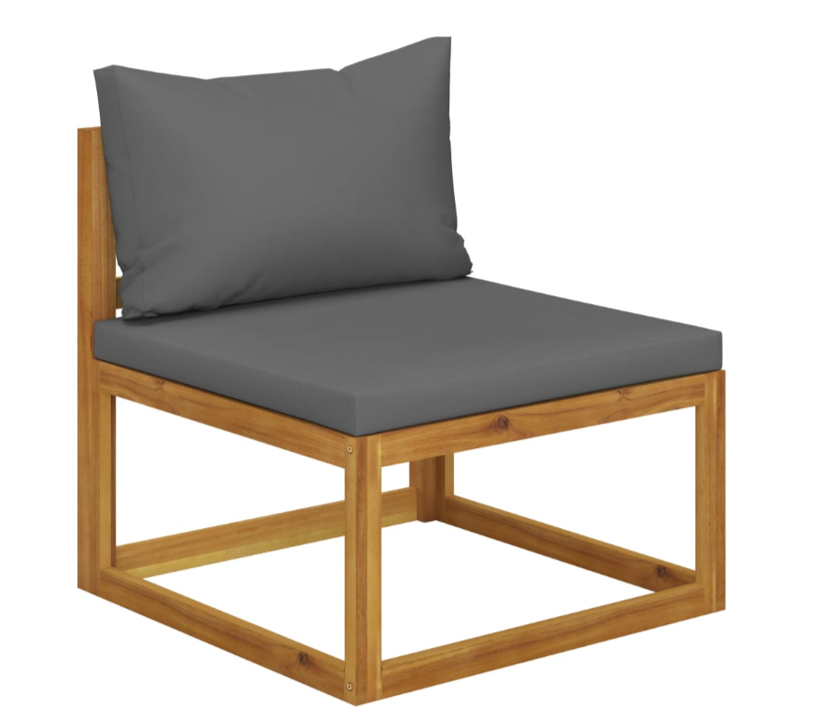 Garten-Lounge-Set mit Kissen aus massivem Akazienholz