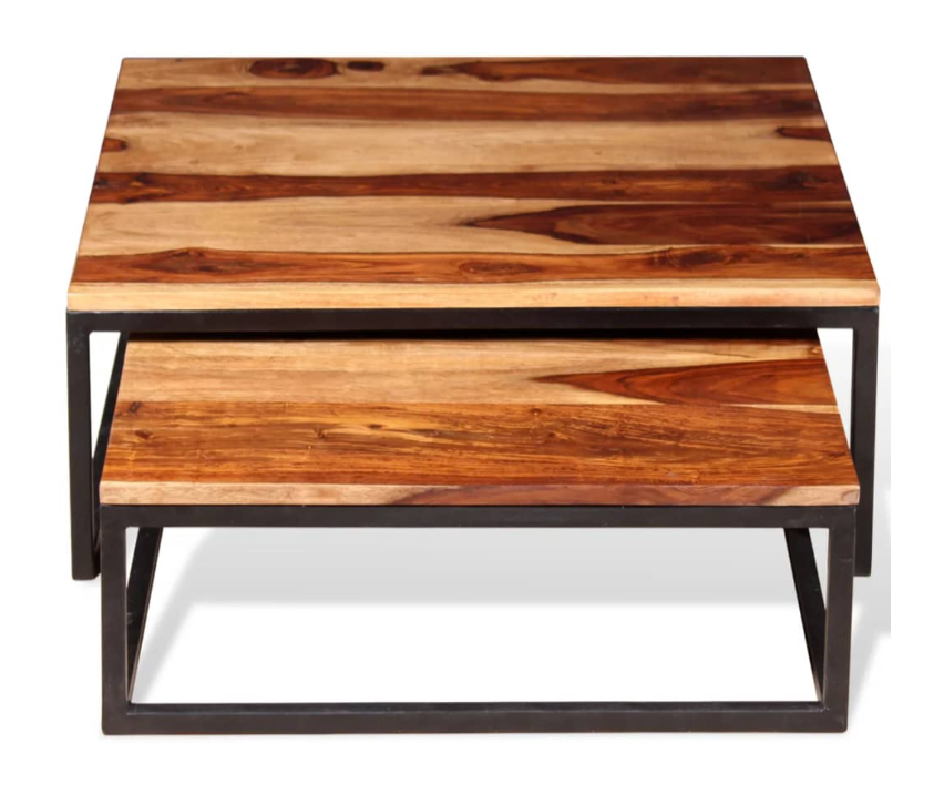 Couchtisch Zypern 2 teiliges Massivholz-Wohnzimmertisch-Set