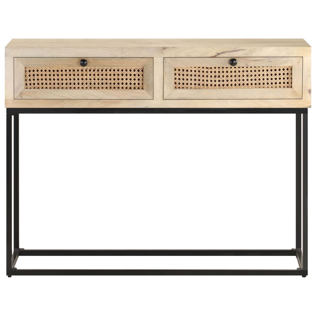 Konsolentisch Sophie Mango-Massivholz und Rohrgeflecht