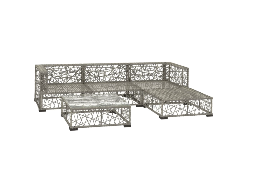 Garten-Lounge-Set "Canaria" mit Auflagen in Grau