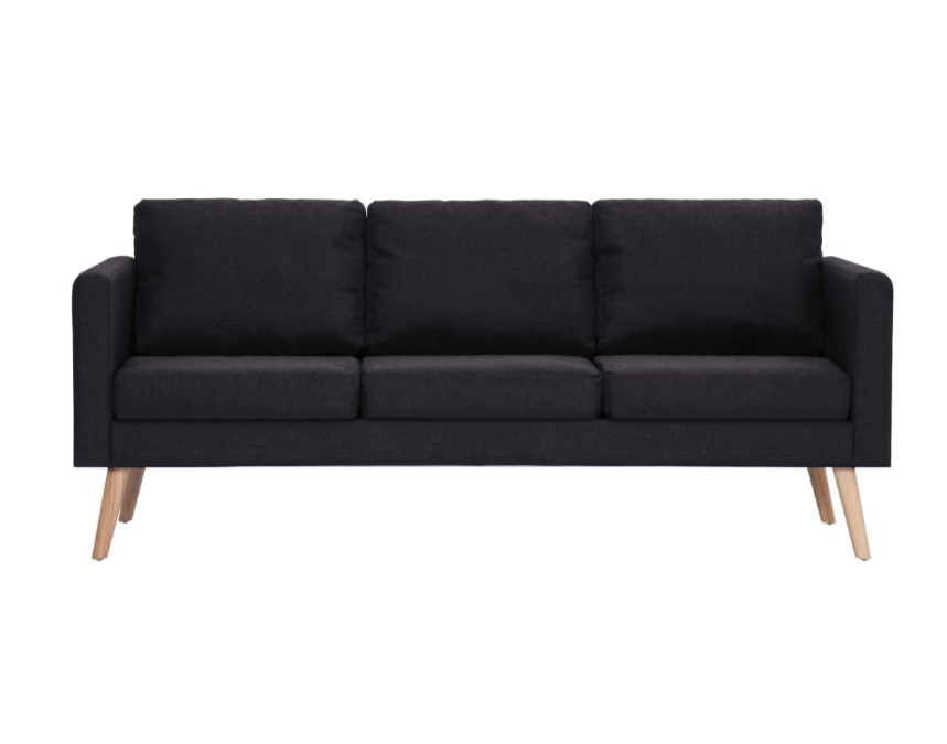Sofa-Set "Valentino" mit Stoffbezug 2 tlg. in Schwarz oder Taupe