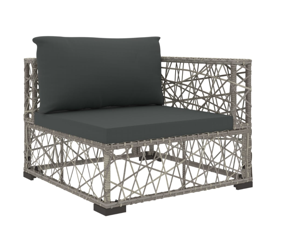 Garten-Lounge-Set "Canaria" mit Auflagen in Grau
