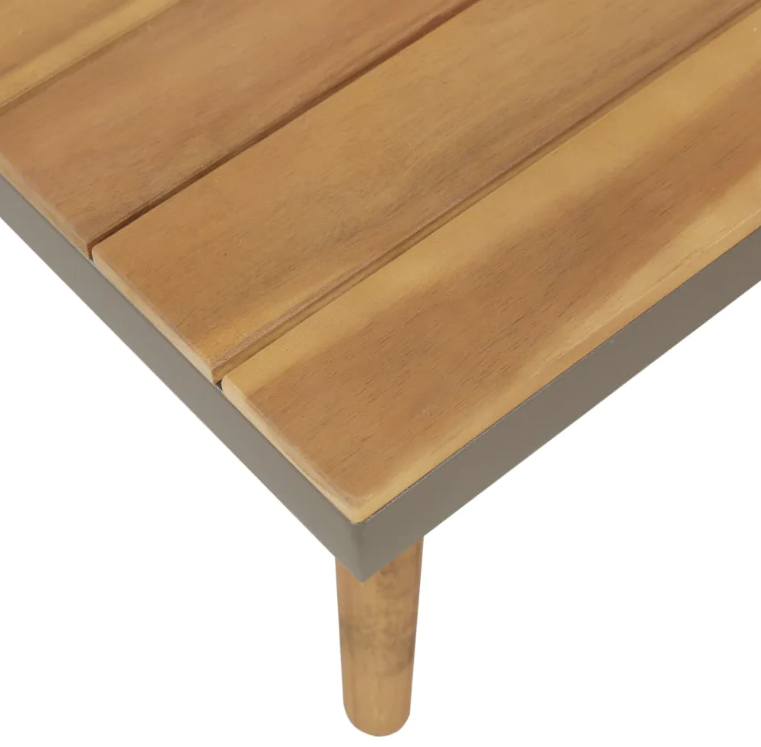 Garten-Lounge-Set "Sunset" mit Auflagen aus Massivholz-Akazie in Braun und Grau (Noch 2 Stück auf Lager)