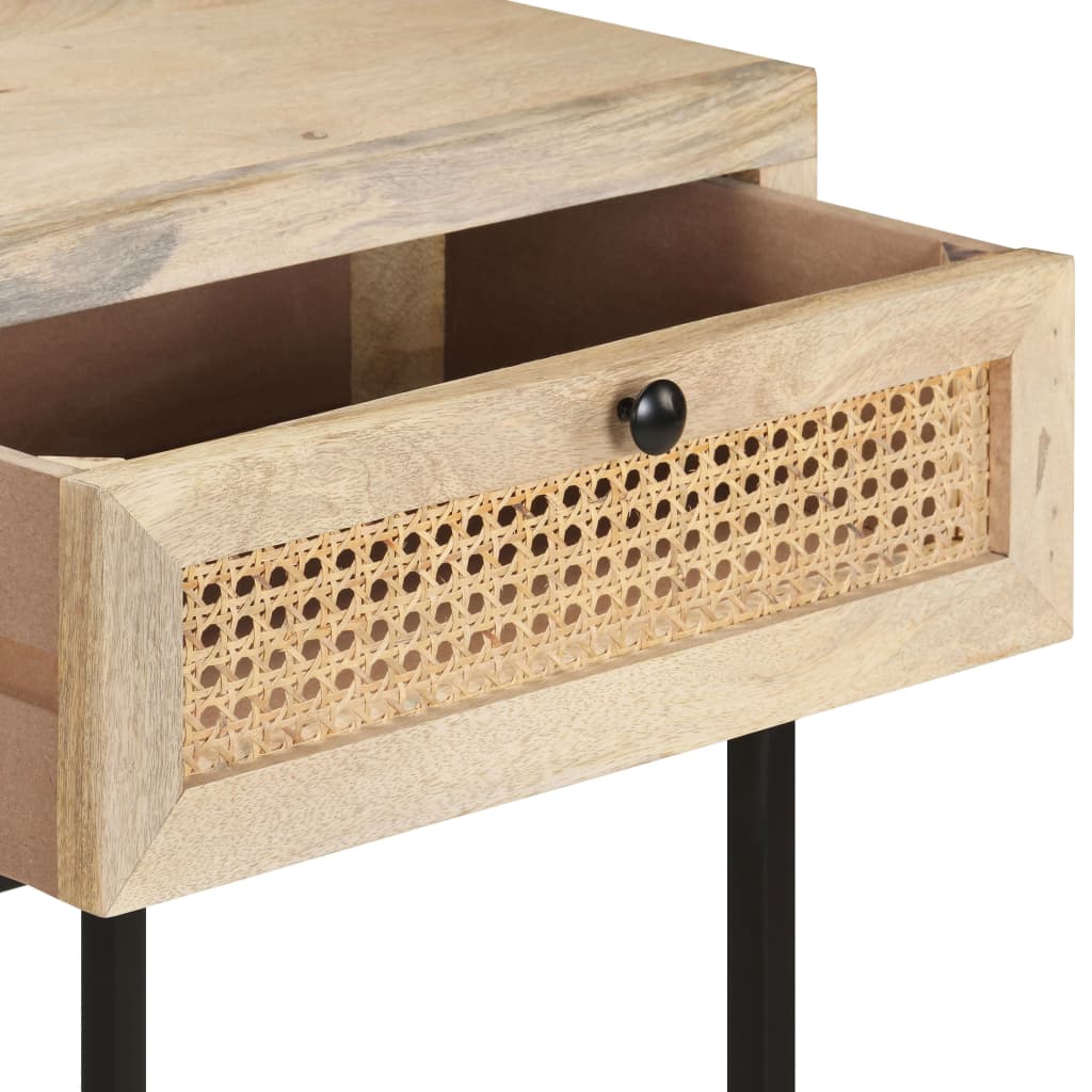 Konsolentisch Sophie Mango-Massivholz und Rohrgeflecht