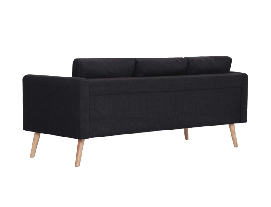 Sofa-Set "Valentino" mit Stoffbezug 2 tlg. in Schwarz oder Taupe