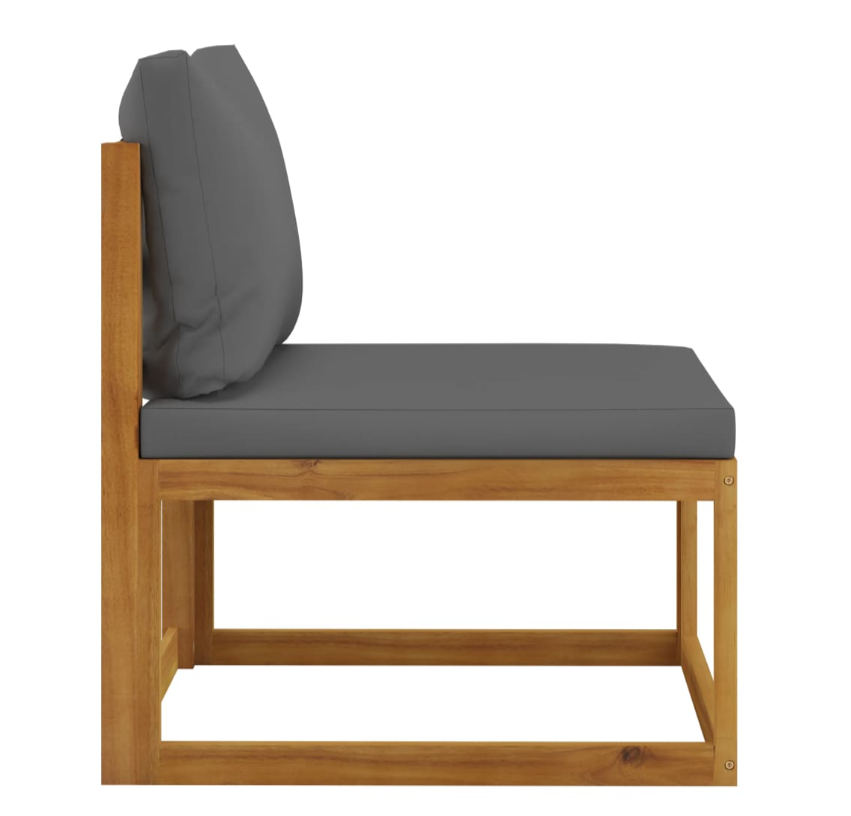 Garten-Lounge-Set mit Kissen aus massivem Akazienholz