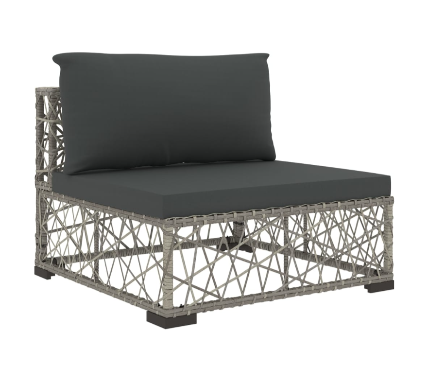 Garten-Lounge-Set "Canaria" mit Auflagen in Grau