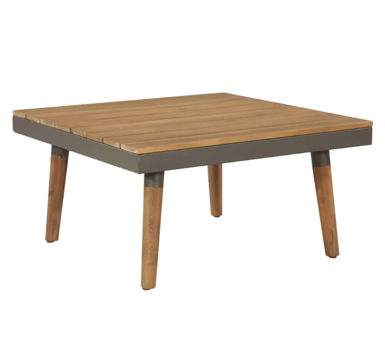 Garten-Lounge-Set "Sunset" mit Auflagen aus Massivholz-Akazie in Braun und Grau (Noch 2 Stück auf Lager)