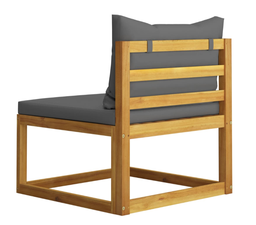 Garten-Lounge-Set mit Kissen aus massivem Akazienholz