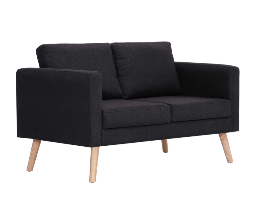 Sofa-Set "Valentino" mit Stoffbezug 2 tlg. in Schwarz oder Taupe