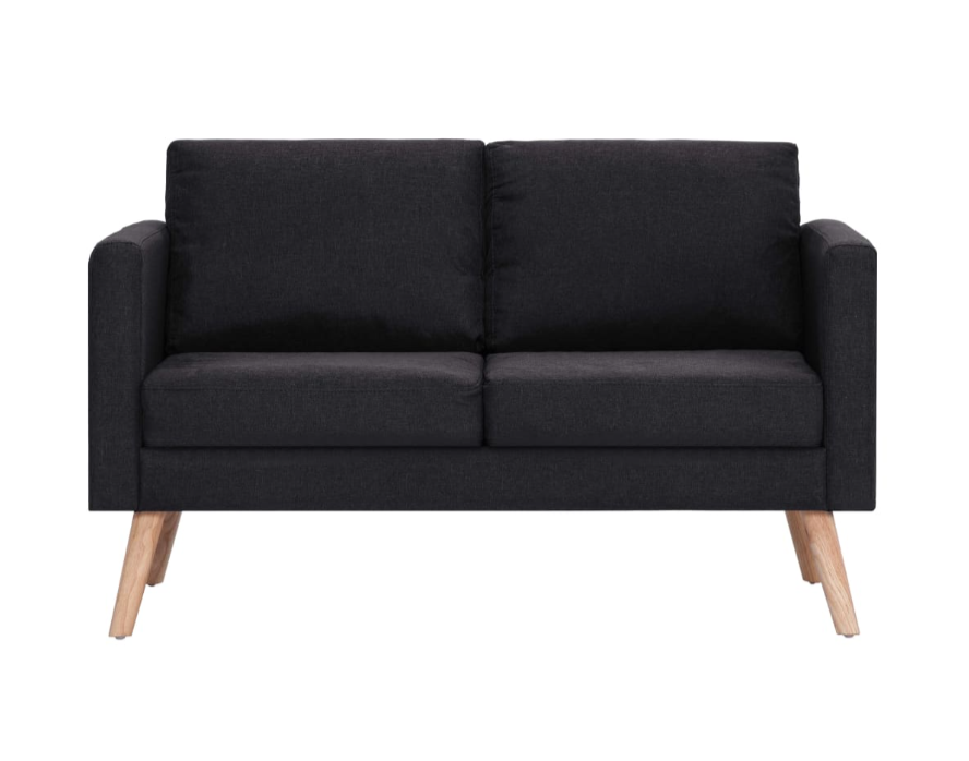 Sofa-Set "Valentino" mit Stoffbezug 2 tlg. in Schwarz oder Taupe