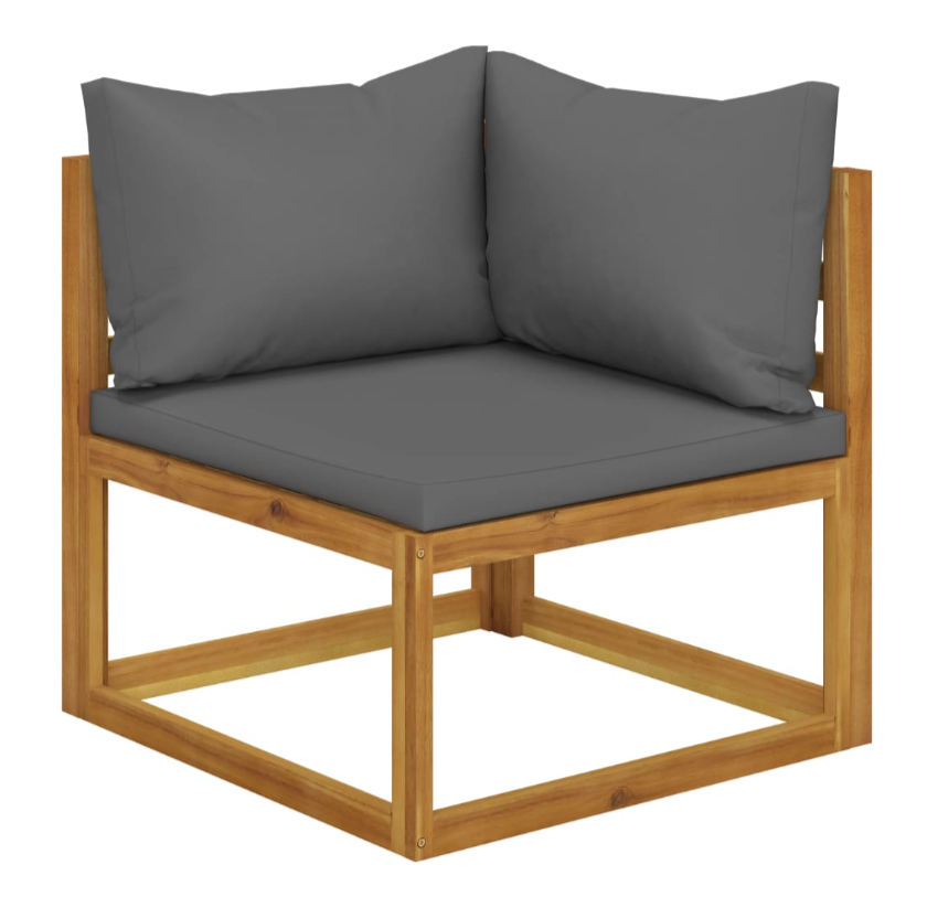 Garten-Lounge-Set mit Kissen aus massivem Akazienholz