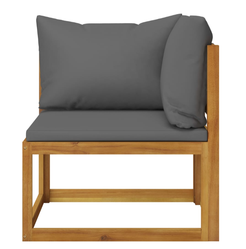 Garten-Lounge-Set mit Kissen aus massivem Akazienholz