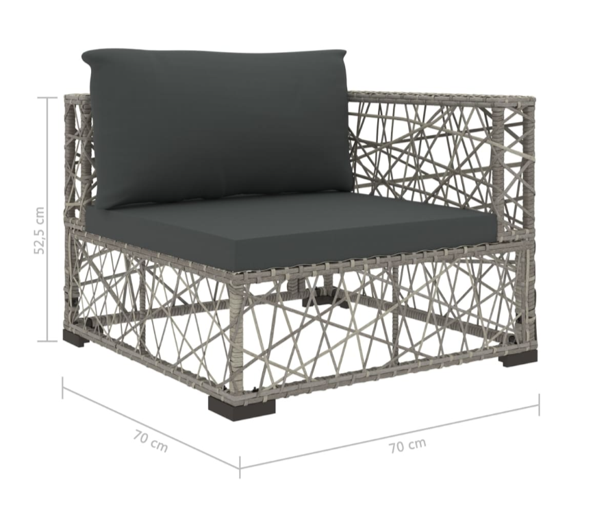 Garten-Lounge-Set "Canaria" mit Auflagen in Grau