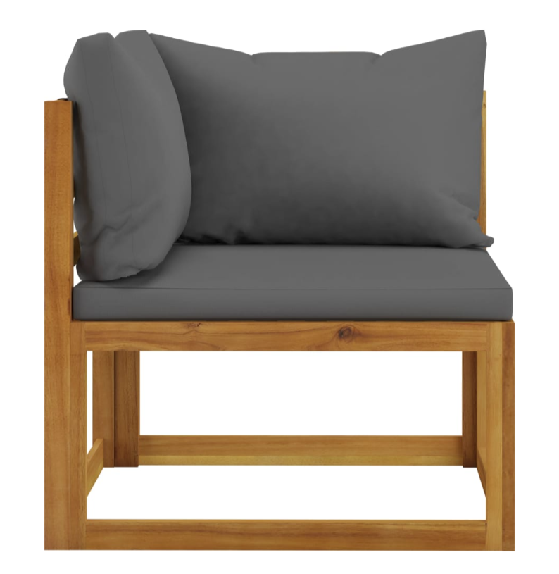 Garten-Lounge-Set mit Kissen aus massivem Akazienholz