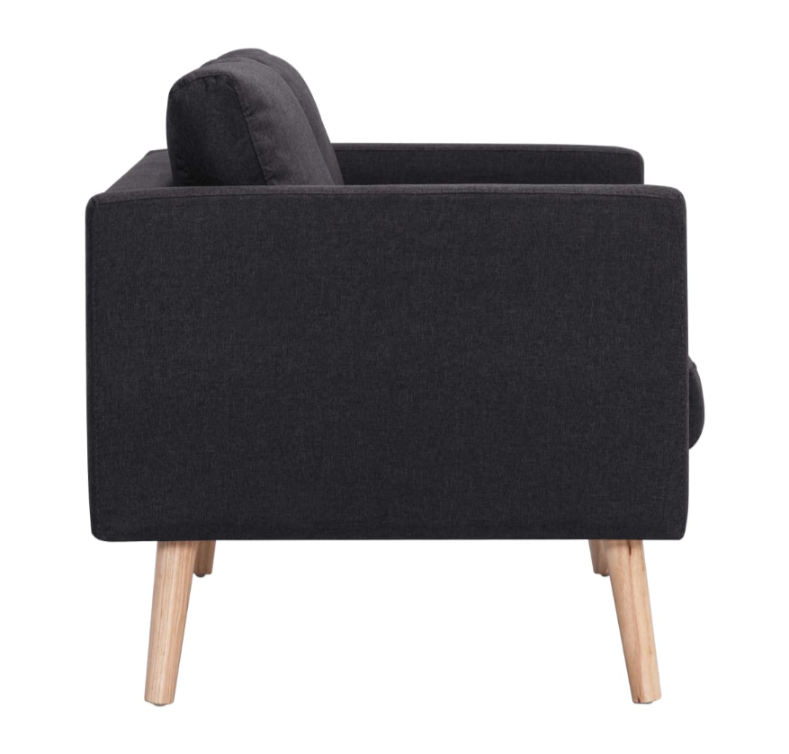 Sofa-Set "Valentino" mit Stoffbezug 2 tlg. in Schwarz oder Taupe