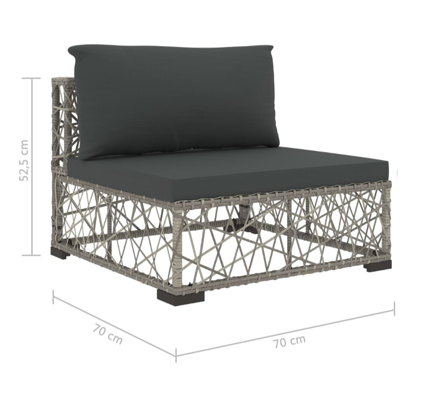 Garten-Lounge-Set "Canaria" mit Auflagen in Grau