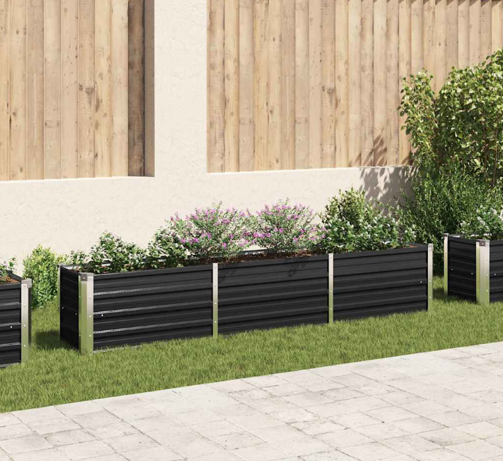 Garten-Hochbeet Inga aus Verzinktem Stahl in Anthrazit