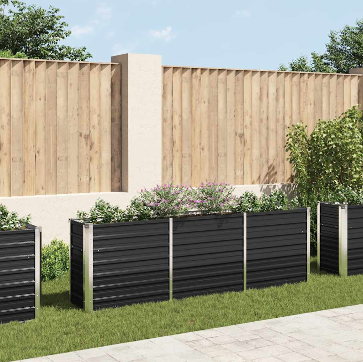 Garten-Hochbeet Inga aus Verzinktem Stahl in Anthrazit