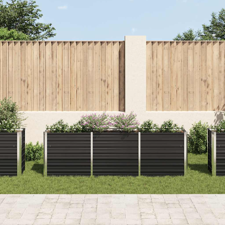 Garten-Hochbeet Inga aus Verzinktem Stahl in Anthrazit