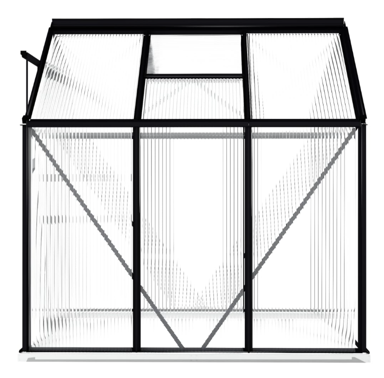 Gewächshaus Sunshine-Pro mit Fundament in Anthrazit aus Aluminium