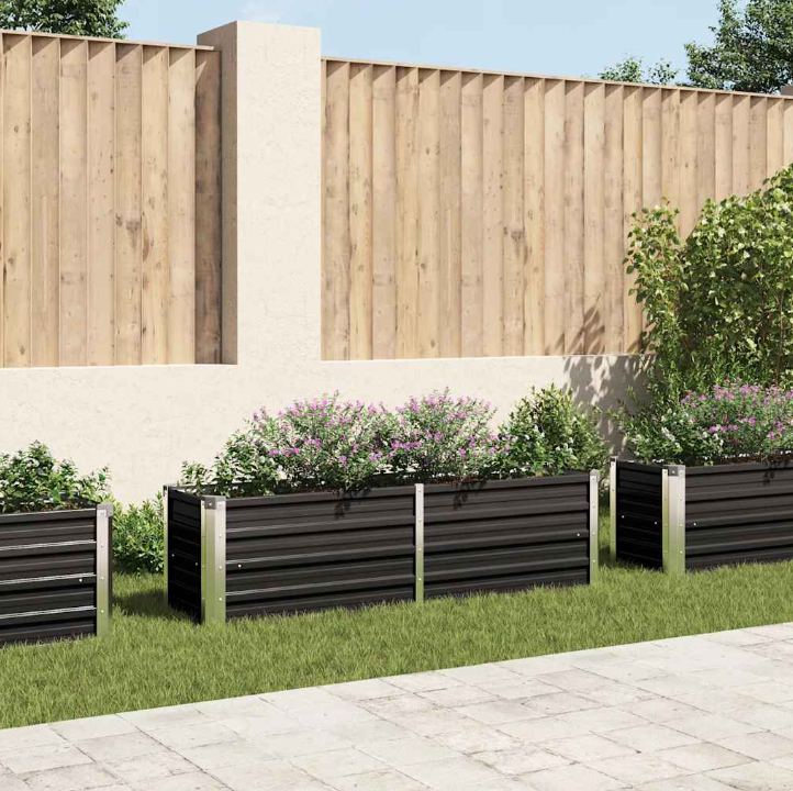 Garten-Hochbeet Inga aus Verzinktem Stahl in Anthrazit