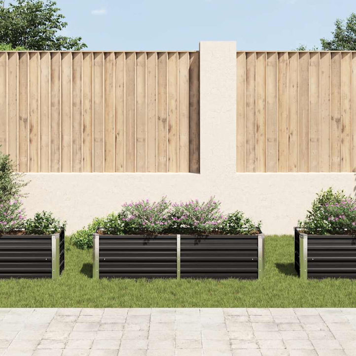 Garten-Hochbeet Inga aus Verzinktem Stahl in Anthrazit