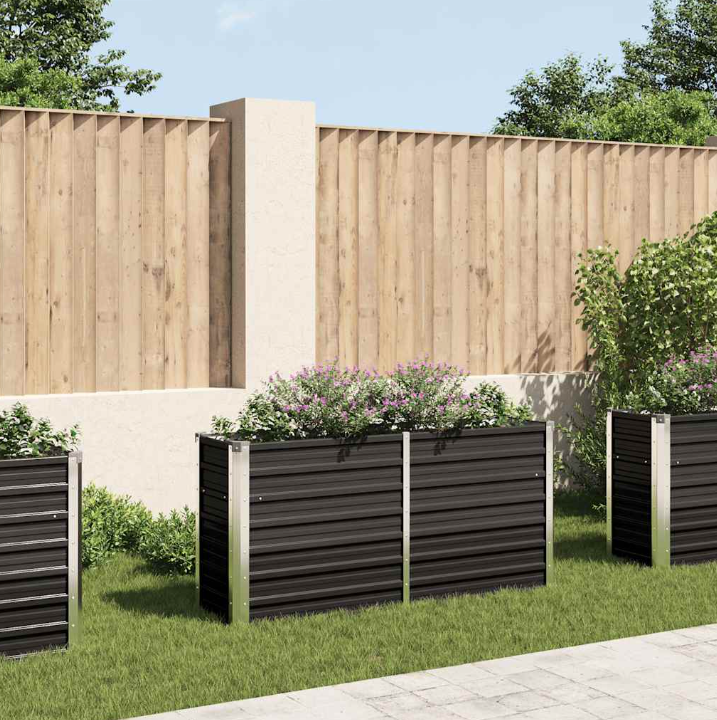Garten-Hochbeet Inga aus Verzinktem Stahl in Anthrazit