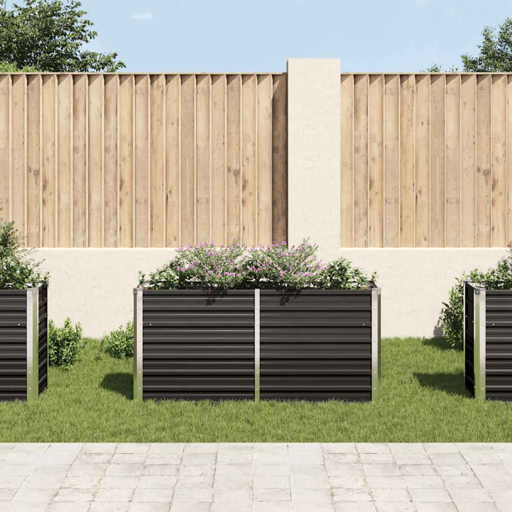 Garten-Hochbeet Inga aus Verzinktem Stahl in Anthrazit