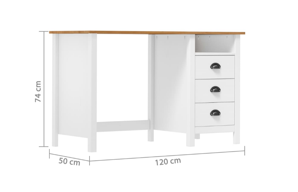 Schreibtisch "Constantin" aus massivem Kiefernholz