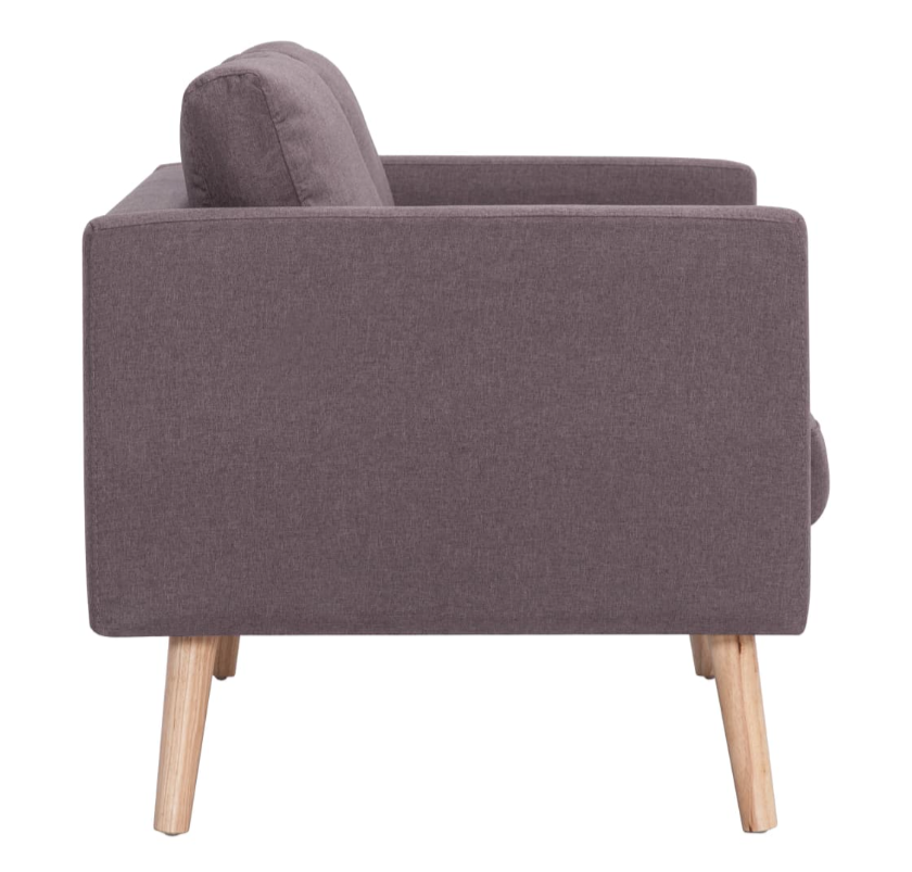Sofa-Set "Valentino" mit Stoffbezug 2 tlg. in Schwarz oder Taupe