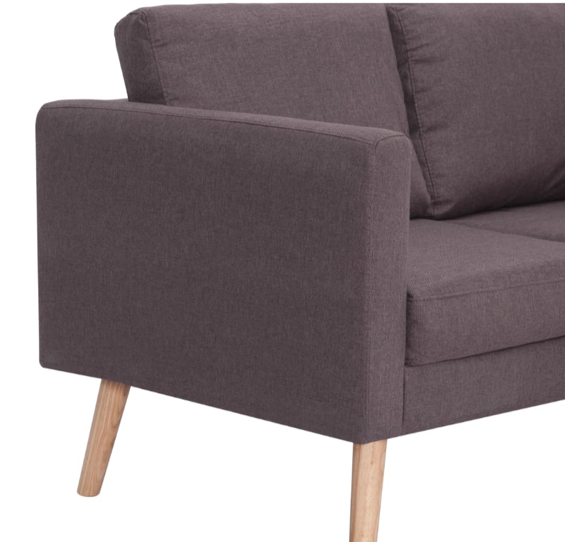 Sofa-Set "Valentino" mit Stoffbezug 2 tlg. in Schwarz oder Taupe