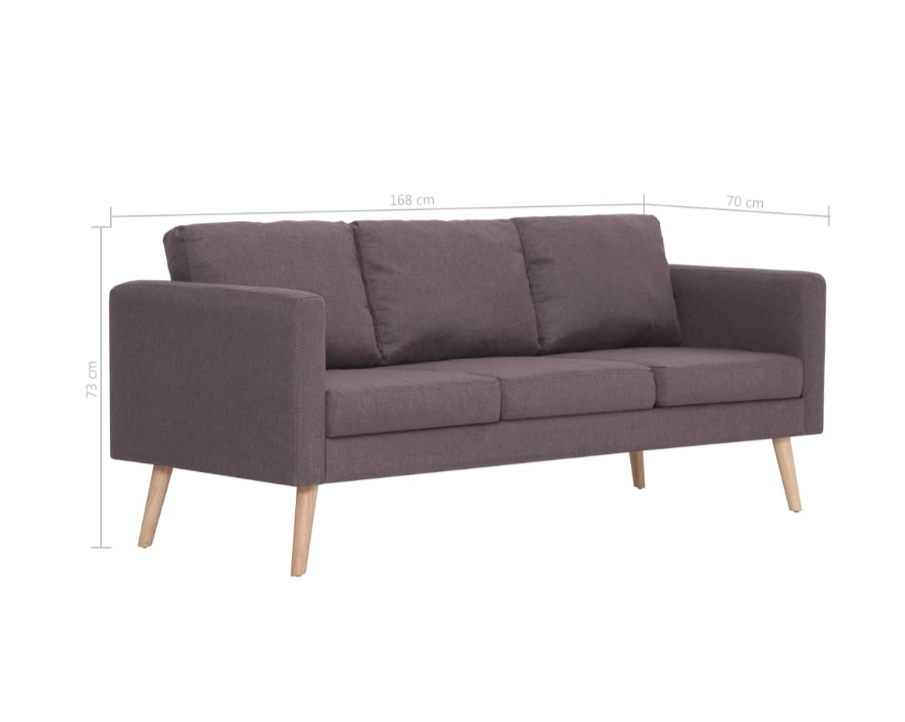 Sofa-Set "Valentino" mit Stoffbezug 2 tlg. in Schwarz oder Taupe