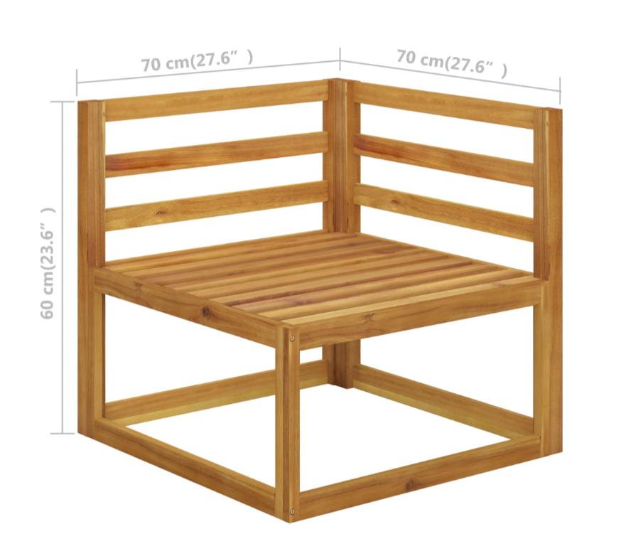 Garten-Lounge-Set mit Kissen aus massivem Akazienholz