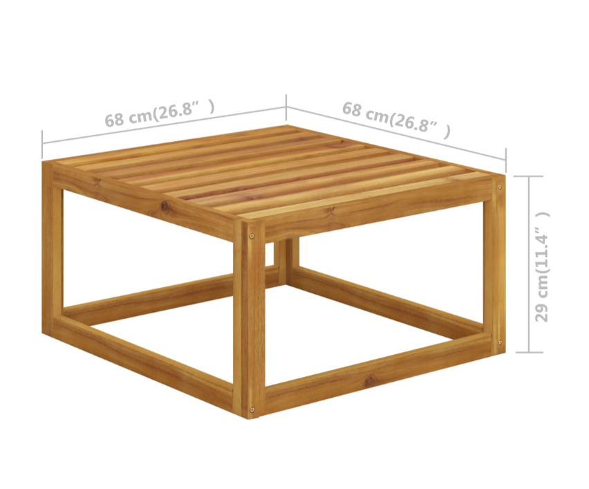 Garten-Lounge-Set mit Kissen aus massivem Akazienholz