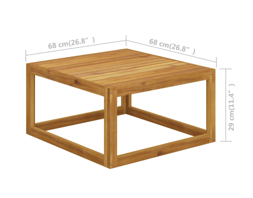 Garten-Lounge-Set mit Kissen aus massivem Akazienholz