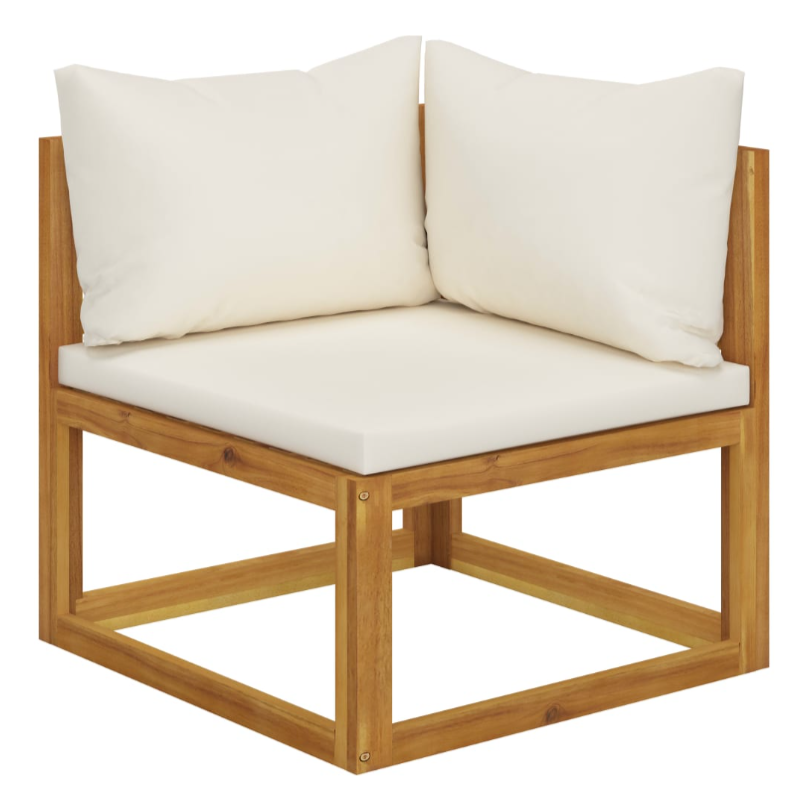 Garten-Lounge-Set mit Kissen aus massivem Akazienholz