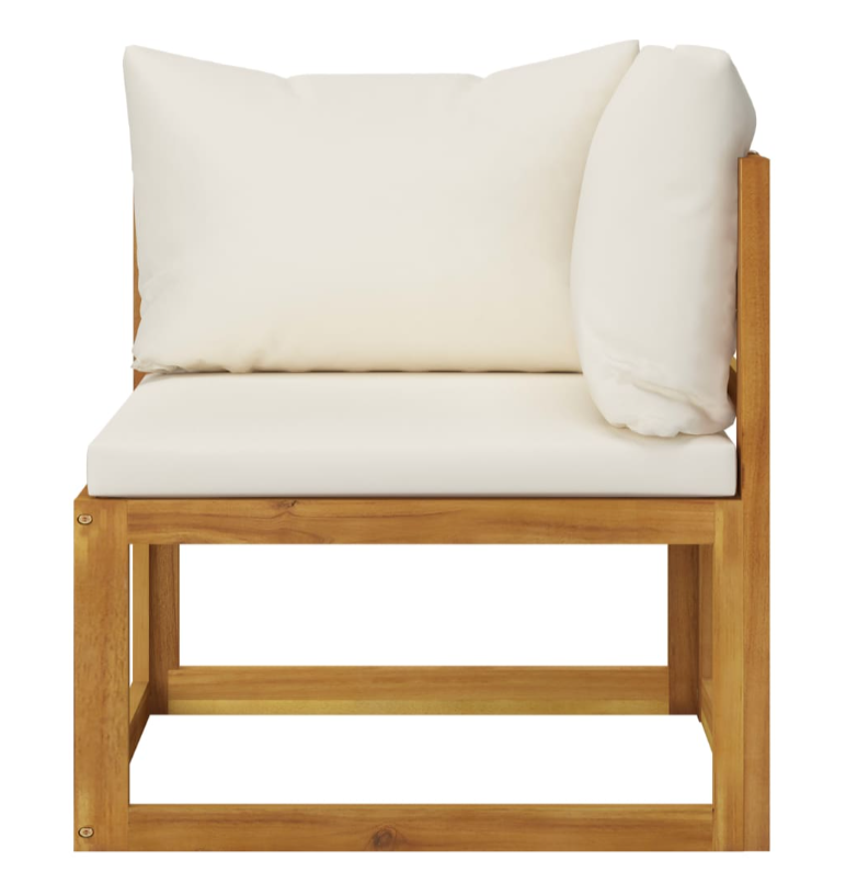 Garten-Lounge-Set mit Kissen aus massivem Akazienholz